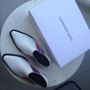 Rare Calvin Klein Jeans Est 1978 White Booties 7.5
